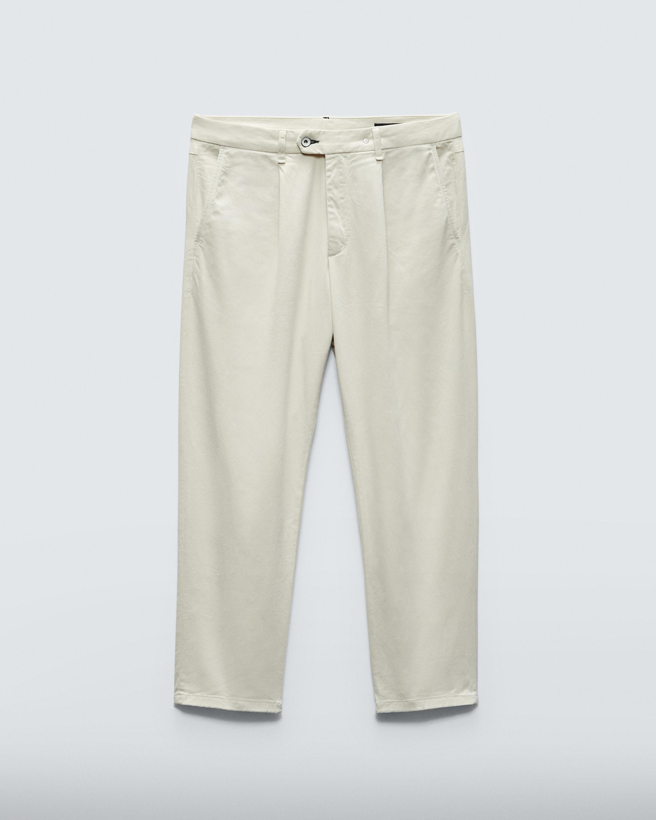 Pleated Cotton Chino